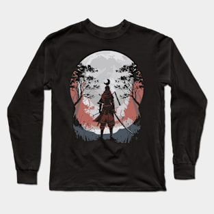 Moonlit Samurai: Echoes of Ancient Warriors” Long Sleeve T-Shirt